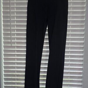 Betabrand black small yoga pants straight leg stretchy faux fly and pockets